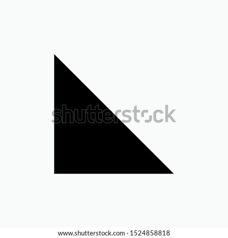 Right Triangle Geometric Basic Shape Icon - Vector, Sign and Symbol for Design, Presentation, Website or Apps Elements.