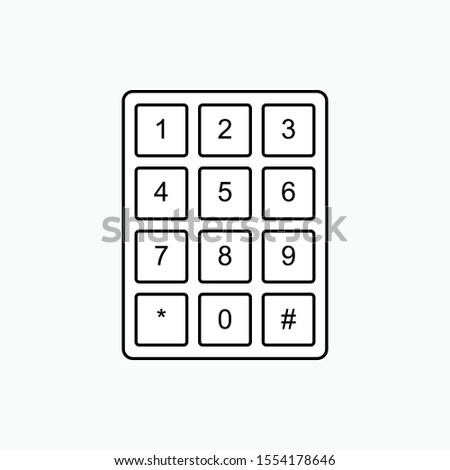 Number Pad or NumericTelephone Keypad Flat Vector Icon for Apps and Websites.