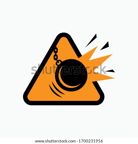 Wrecking Ball Icon. Destruction, Demolition Area Symbol. Applied for Design, Presentation, Website or Apps Elements - Vector. 