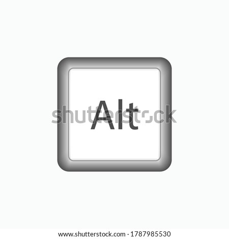 Alt Button. Symbol One of Tuts in Keyboard. Alternate Keypad for Design, Presentation, Website or Apps Elements - Vector.  Logo Template.