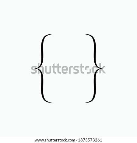 Brace Icon. Bracket, Curly, Parentheses, Punctuation Symbol - Vector.