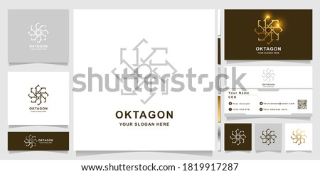 Ornament logo template with business card design. 