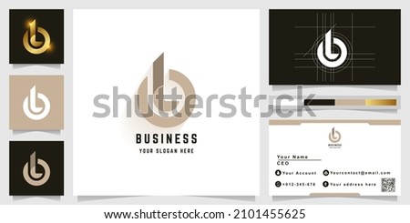 Letter OL or dO monogram logo with business card design