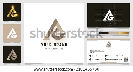 Letter A or AG monogram logo with business card design 商業照片 © 