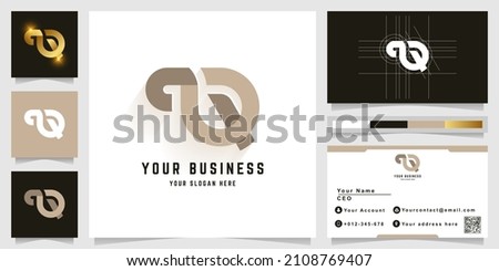 Letter qQ or qR monogram logo with business card design