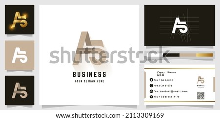 Letter AG or AS monogram logo with business card design 商業照片 © 