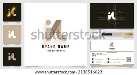 Letter iN or iL monogram logo with business card design Foto d'archivio © 