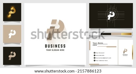 Letter P or iP monogram logo with business card design