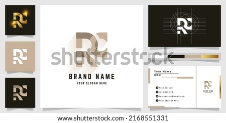 Letter RC or RNC monogram logo with business card design