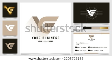 Letter VE or VCE monogram logo with business card design