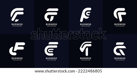 Collection letter CF or FC monogram logo design