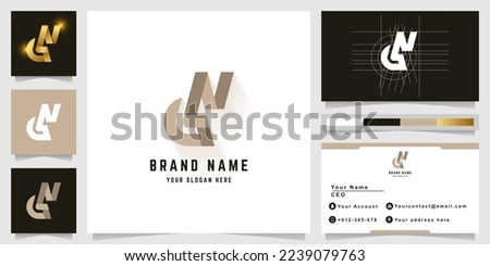 Letter GN or GSN monogram logo with business card design