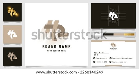 Letter HR or HR2 monogram logo with business card design