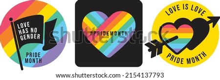 Pride month celebrates icon signage vector	
