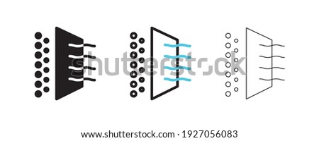 Air cleaner filter icons. Editable line shapes. Icon for air purification filtration. Simple line Air Cleaner icon for templates, web design, logo and infographics.