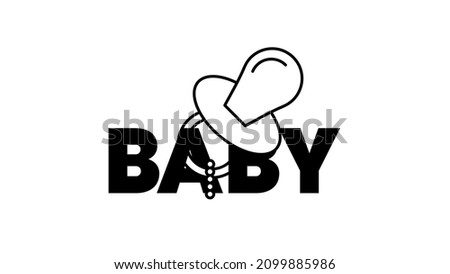 Baby and pacifier logo icon special collection logo set. Download the creative baby written pacifier vector. Design element creative linear logo.