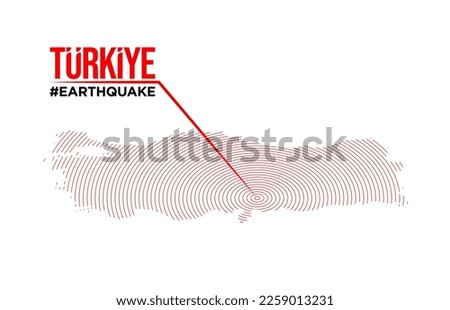 Turkey east earthquake Major earthquake on the map. Ready template design.