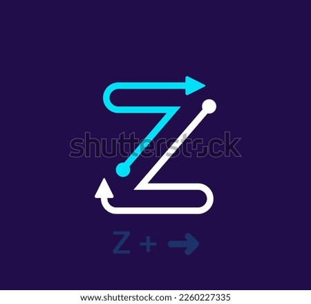 Linear letter Z logo. Unique logo. Abstract letter simple rotating arrow target icon. corporate identity vector eps.