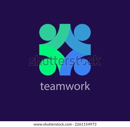 Continuous teamwork and human solidarity idea logo. Unique color transitions. people logo template. vector.