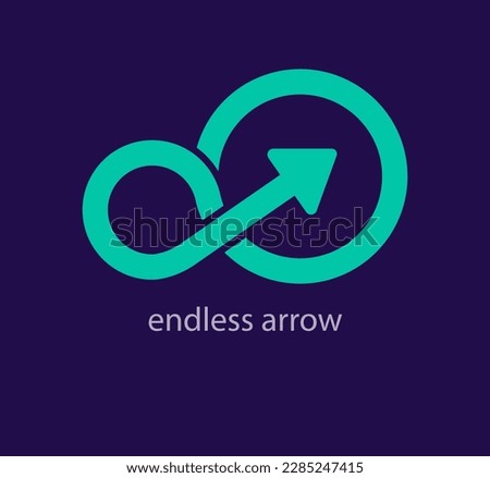 Endless circle and arrow logo. Unique design. Innovative arrow logo template. vector.