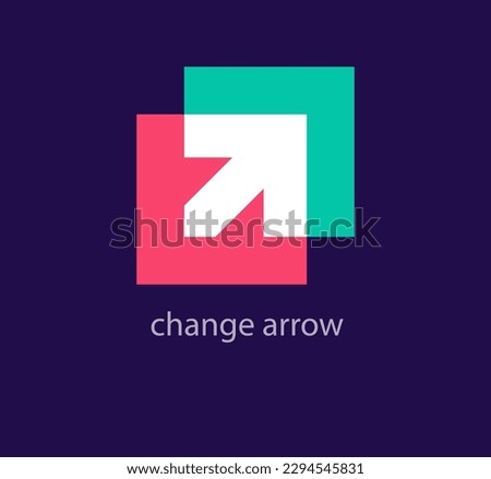 Arrow direction change logo. Unique design color transitions. Custom cross direction change starter logo template. vector.