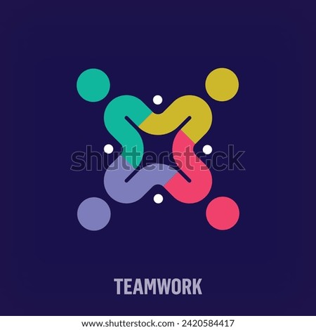 Teamwork and people, solidarity idea, modern logo. People logo template. Unique color transitions. vector.