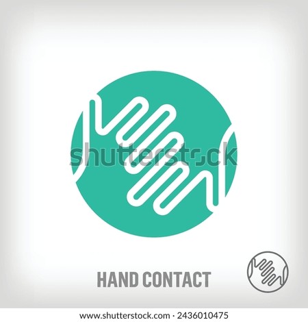 Creative round inside fingers logo. Family theme and touch logo template moves towards the top. vector.