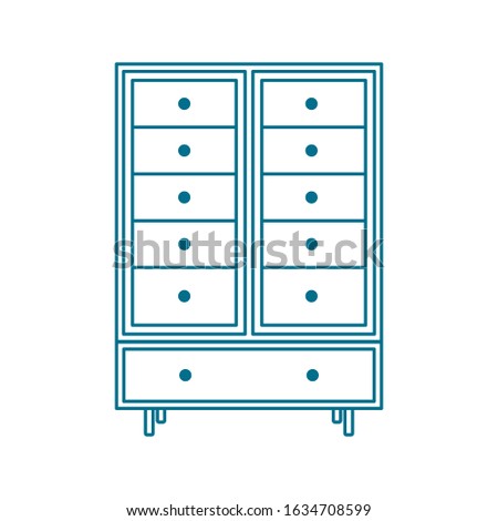 Wardrobe icon vector design templates. Flat design vector illustration of cupboard icon isolated on white background