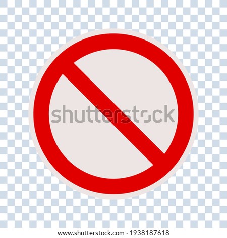No sign isolated. Red no symbol. Circle red warning icon. Template for button or web applications. simple icon illustration