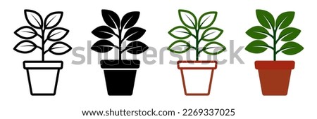 Potted plants icon. sign for mobile concept and web design. vector illustration