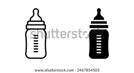 Baby bottle icon set. for mobile concept and web design. vector illustration