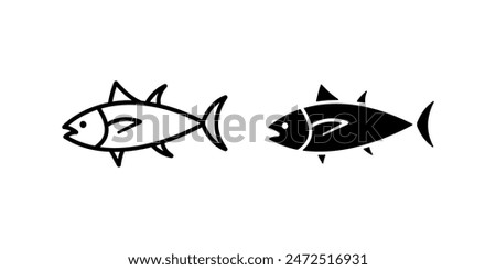 Fish icon set. for mobile concept and web design. vector illustration