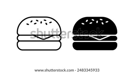 Burger icon set. cheese burger Symbol. hamburger sign. for mobile concept and web design. vector illustration on white background