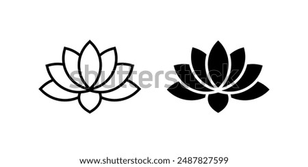 Lotus icon set. Flower Symbol. Lotus flower sign. for mobile concept and web design. vector illustration on white background