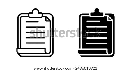 Clipboard icon set. File Document sign. for mobile concept and web design. vector illustration on white background