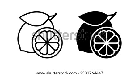 Lemon icon set. Fresh lemon sign. for mobile concept and web design. vector illustration on white background