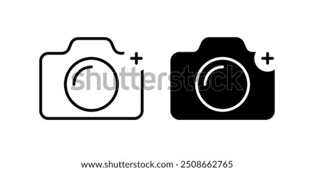 Set of camera plus icons. for mobile concept and web design. vector illustration on white background