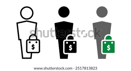 Buyer icon set. Businessman sign. for mobile concept and web design. vector illustration on white background