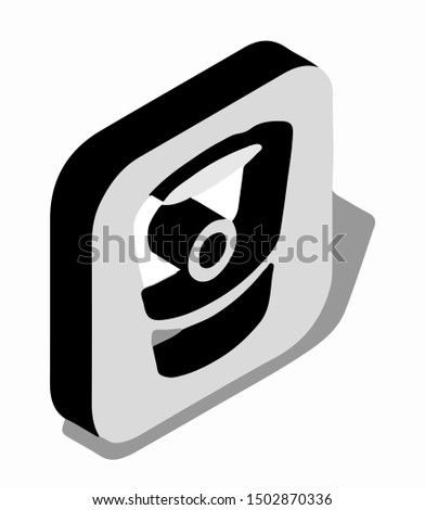 bitbucket icon symbol isometric - Vector