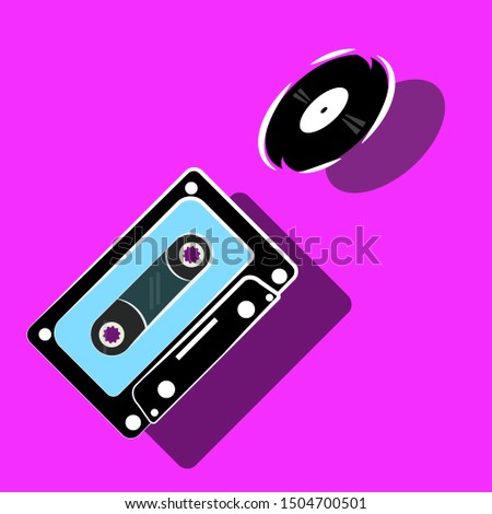 Old cassette music vector. Suitable for icons, party brochures, stickers etc.