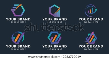 finance chart collection economy bar business productivity logo design vector