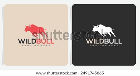 Bull logo design collection, bull logo vector illustration. Silhouette vector symbol. bull year in the chinese zodiac calendar.