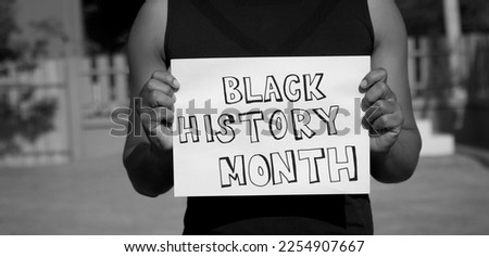 Black history month celebrates written on paper