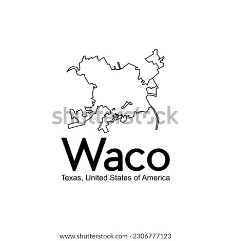 Map Of Waco Texas City United States Creative Logo