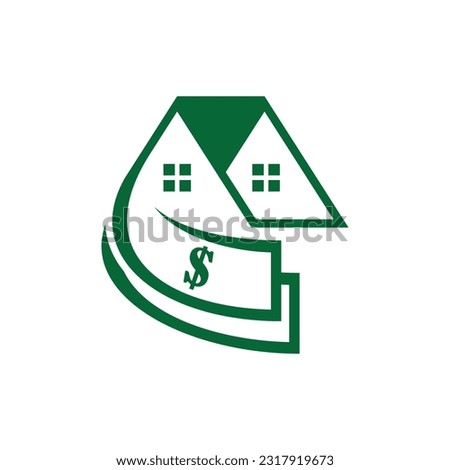 Money home logo design template, Vector money house cash logo design concept illustration idea