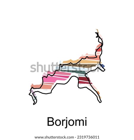 Borjomi map and vector template, Map of Europe Council Country, Georgia Map Illustration design