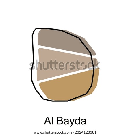 Map of Al Bayda Province of Yemen illustration vector Design Template, suitable for your company, geometric logo design element