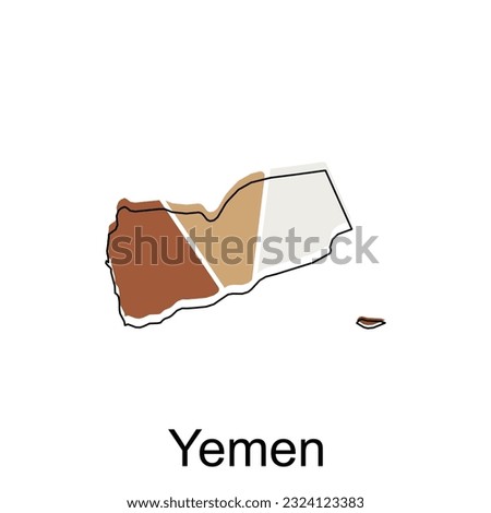 Map Province of Yemen illustration design, World Map International vector template with outline graphic sketch style isolated on white background