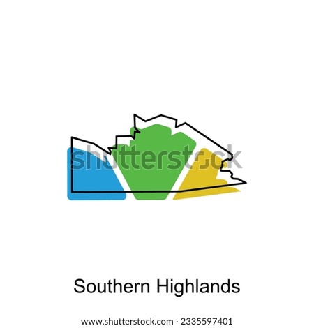 Map of Southern Highlands modern outline, High detailed vector illustration vector Design Template, suitable for your company