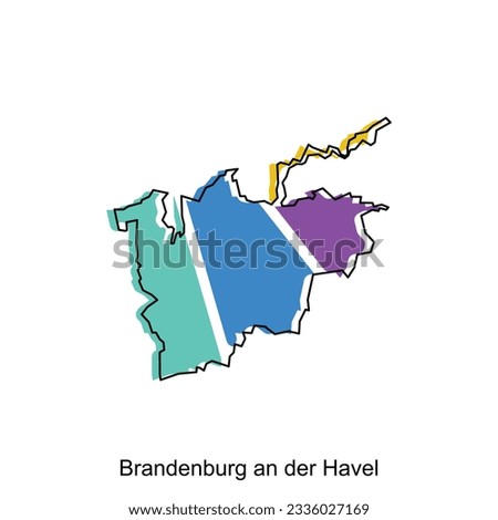 Map of Brandenburg An Der Havel design illustration, vector symbol, sign, outline, World Map International vector template on white background